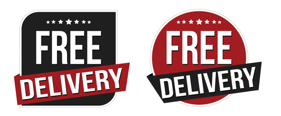 Free delivery shipping labels set