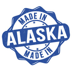 Made in Alaska grunge rubber stamp