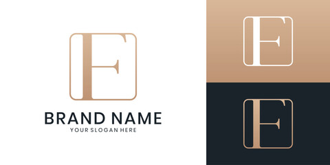 Elegant letter F luxury logo design