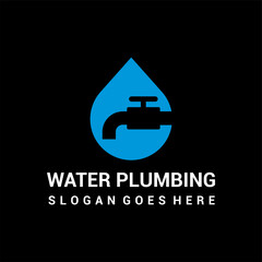 Faucet and water logo vector image