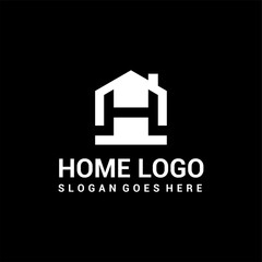 H initials home real estate logo vector image