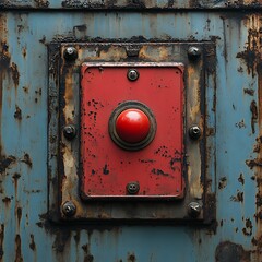 Red industrial control button detail high resolution picture