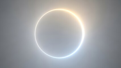 Glowing neon ring with soft gradient light against a muted background