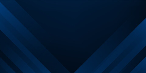 Modern dark blue abstract background with overlapping transparent diagonal shapes creating a sleek futuristic design. Ideal for technology themes, business presentations, web banners, digital graphics