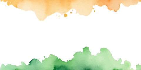 Watercolor background in Indian flag colors with copy space