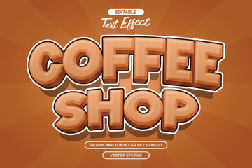 Coffee shop editable text effect with cartoon text style