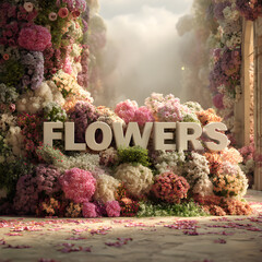 Luxury Floral Flowers Typography Event Background