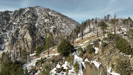 Mount Williamson Aerial Shot Winter Snow Descend California USA