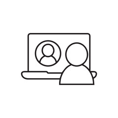 Online Meeting Laptop Icon – Video Conference
