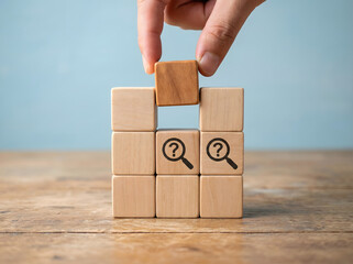 information search and inspection concept with magnifier icon