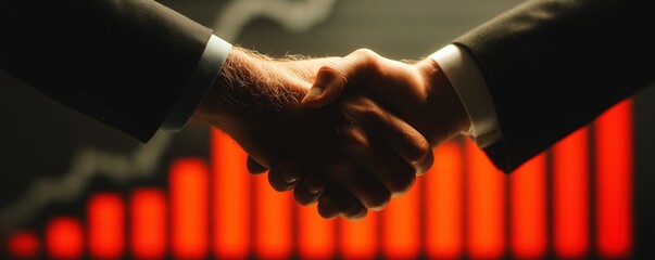 Business professionals shake hands to seal a partnership, aiming for shared success and future growth