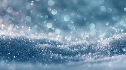 Glittering frost and delicate bokeh effects create a cool, wintery scene.