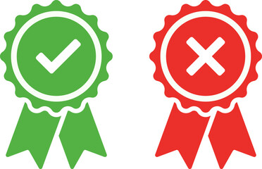 Green checkmark and red x ribbons symbolizing yes and no © MOHAMMAD RABBI