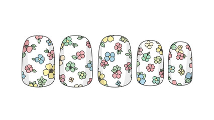 flowers nail art design 