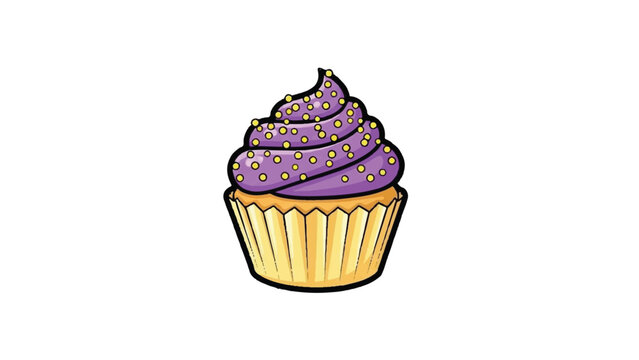 Delicious Purple Cupcake with Sprinkles.