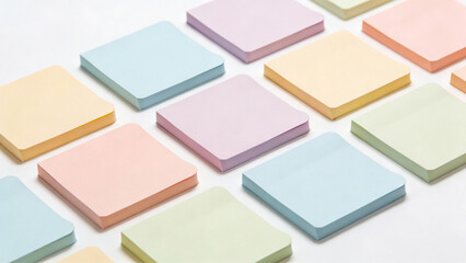 Organized Stacks of Pastel Sticky Notes