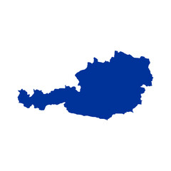 Obraz premium Austria blue map. Austria map vector. Austria map on white background for educational materials, infographics, presentations, data visualization, travel graphics, and digital mapping projects