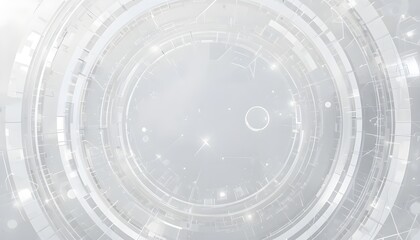 Abstract vector white transparent background with concentric circle rings, futuristic digital technology concept for modern designs