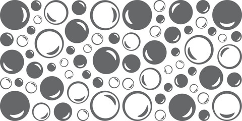 Grey Bubbles Pattern on White Background soap water