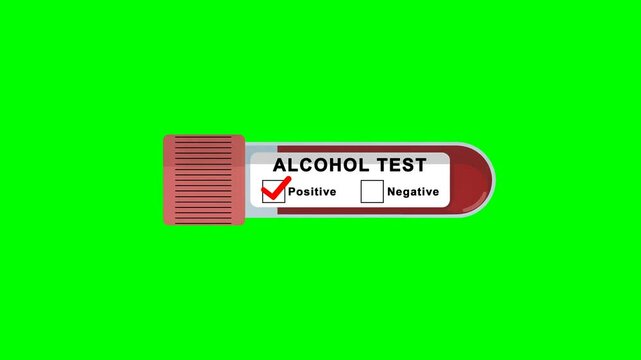 Alcohol Test Positive Result Medical Diagnostic Animation