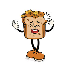 Banana Bread Character Mascot Design for Bakery or Breakfast