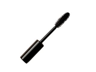 Capturing the essence of elegant mascara application on transparent background