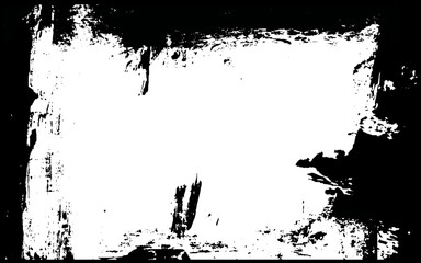 black ink brush painting blank space frame border picture grunge graphic element. 