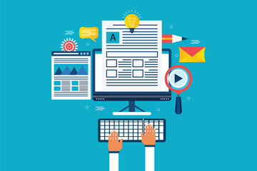 Content marketing concept in flat style