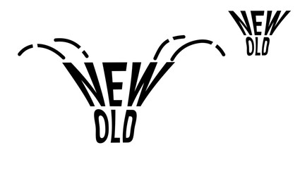 New inscription, black isolated silhouette