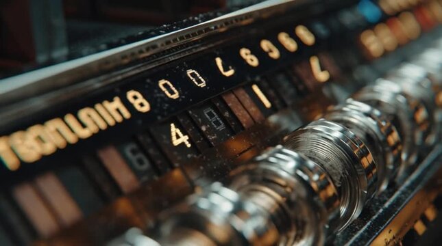 Vintage Rolling Number Departure Board Display Changing Digits