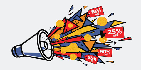 megaphone announcement message