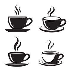 Minimal Coffee Cup Silhouette Vector Graphic