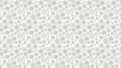 A seamless pattern of gray snowflakes on a white background creating a winter holiday texture design