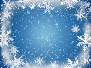  Winter holiday snow border set featuring top bottom borders, corner elements, round square frames with subtle blue gradient snow effects, transparent background clipart