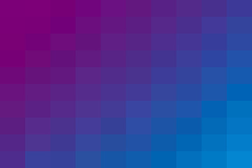 Fototapeta premium Abstract geometric pattern background with square pixels showcasing a vibrant gradient blend from purple to bright blue, modern design element.