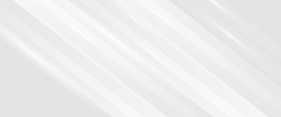 Obraz premium Diagonal grey gradient lines background. Abstract silver stripes wallpaper. Abstract gray tech backdrop. Oblique gris texture for graphic design, poster, banner, flyer, brochure, presentation. Vector