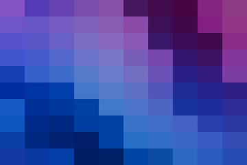 Blue and purple square pixels abstract background mosaic with vibrant color gradient modern digital art pattern and geometric shapes