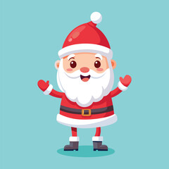 Charming cartoon santa claus with welcoming open arms ready for festive holiday celebrations and seasonal advertisements