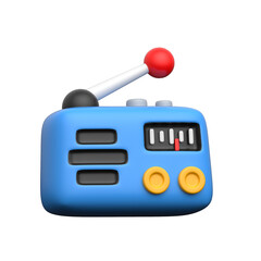 A 3D model of portable radio for listening to weather updates and camp entertainment.