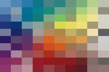 A vibrant pixelated abstract background featuring a gradient of multicolored squares, creating a modern and dynamic digital mosaic pattern.