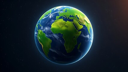 Fototapeta premium Earth globe floating in starry space, representing our planet's beauty and vastness.