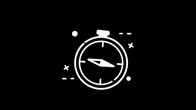 Compass icon animation for travel, navigation, education, or presentation projects.