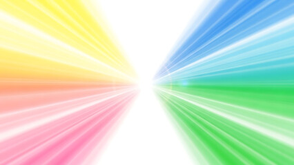 Abstract colorful perspective background with dynamic converging light rays and vibrant speed lines
