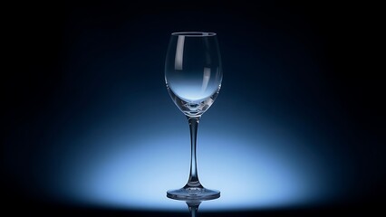Elegant wine glass glowing with reflections, isolated on a dark and sophisticated backdrop.
