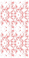 Red and White Paisley Fabric Pattern | Folk Art Floral Vector, Indian Henna Motif, Ornamental Seamless Textile Print, Wallpaper & Wrapping Paper Design