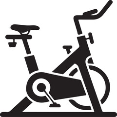 Simple black exercise bike icon minimalist fitness equipment outline silhouette