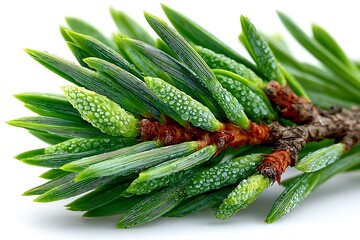 Morning dew pine tree needles high resolution picture