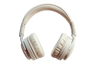 Cream headphones with a transparent background designed for music lovers