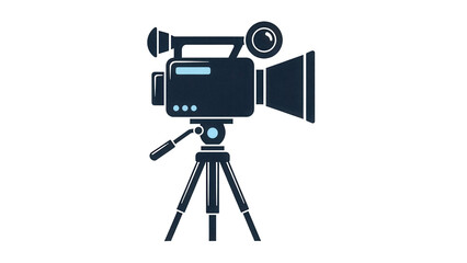 Vintage movie camera isolated PNG on transparent background, classic film equipment for filmmaking and video production projects