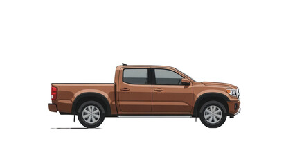 Brown pickup truck PNG isolated on transparent background, vehicle clipart for transportation and automotive design use © James